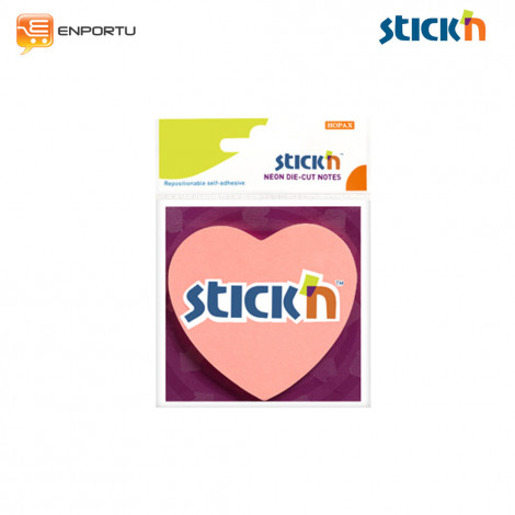 Stick'N 21448 Neon Diecut Pink Heart