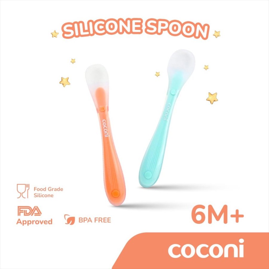 Coconi Silicone Soft Spoon Baby isi 2pcs (1 Big + 1 Middle Size)