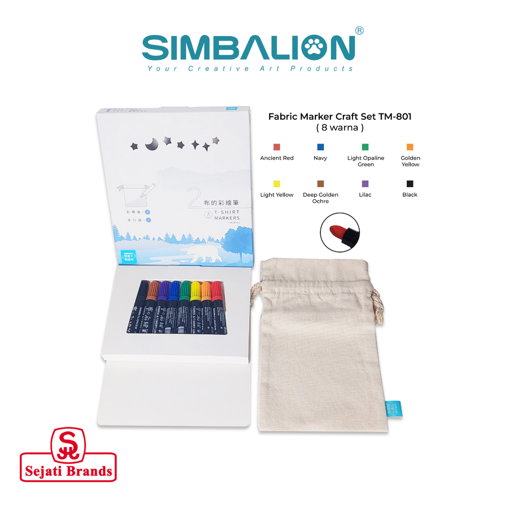 Simbalion Fabric Markers Craft Set TM-801