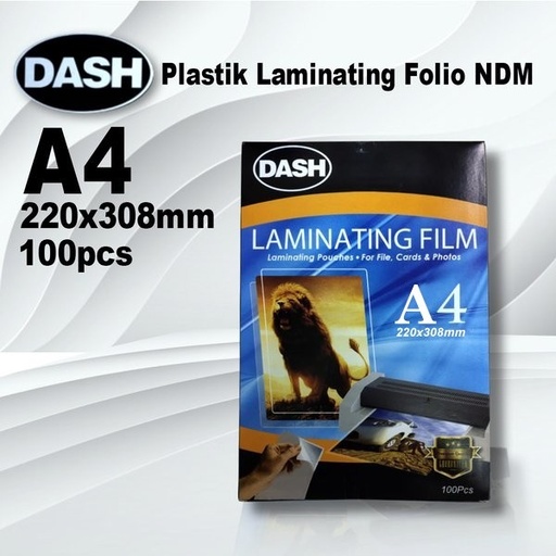 [6939788725475] Dash Laminating Plastic A4 - 220x308mm