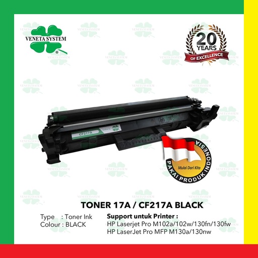 [8012523082263] Veneta Toner CF217A With Chip - Black