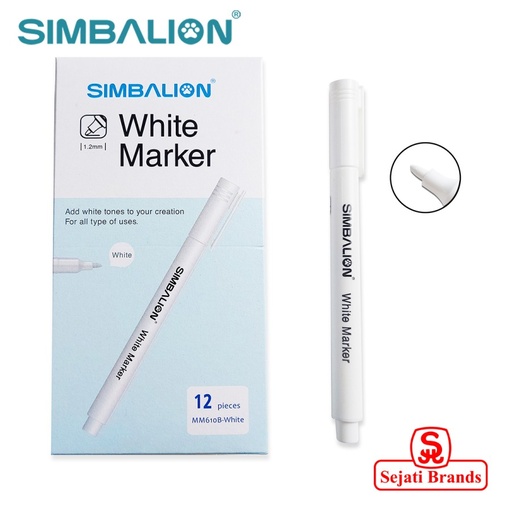 [6710609104608] Simbalion White Marker MM610B White