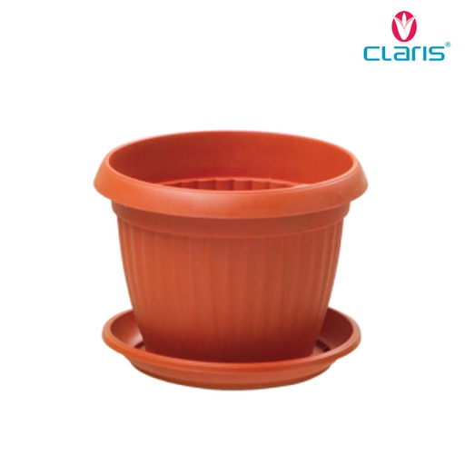 [8999118582503-12] Claris Pot Florance 5825 + Tatakan - Coklat 