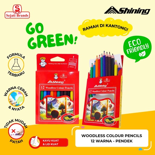 [8998870882312] Shining Pencil Warna Pendek Woodless 3,5-12W