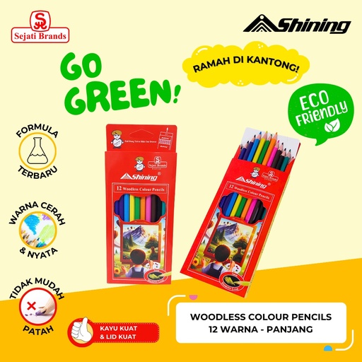 [8998870882311] Shining Pencil Warna Panjang Woodless 7-12W