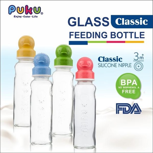 Puku Glass Feeding Bottle 240cc 10105