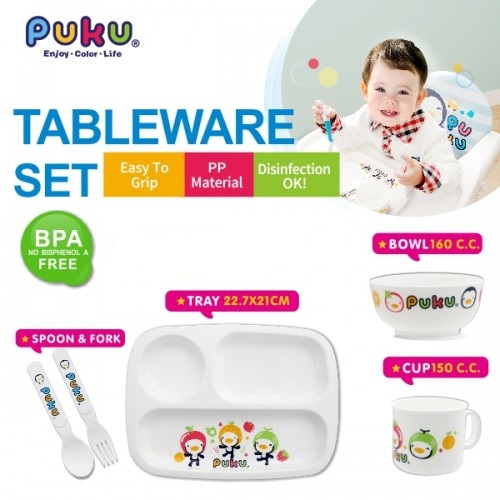 [4712879144049-10] Puku tableware Set 5 Pcs - 14404 (Tanpa Box)