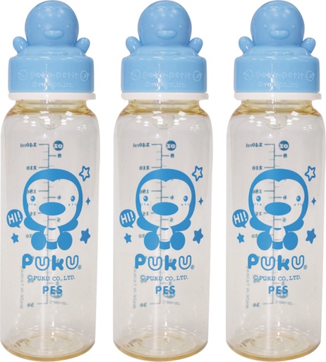 [4712879115285-06] Puku PES Bottle 240cc 11528 (3pcs) - Blue