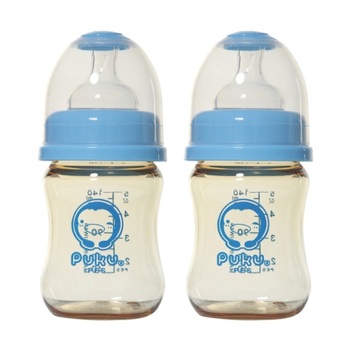 [4712879115315-06] Puku PES Botol Susu 2Pcs/150 cc P11531 - Blue (Wide Neck)