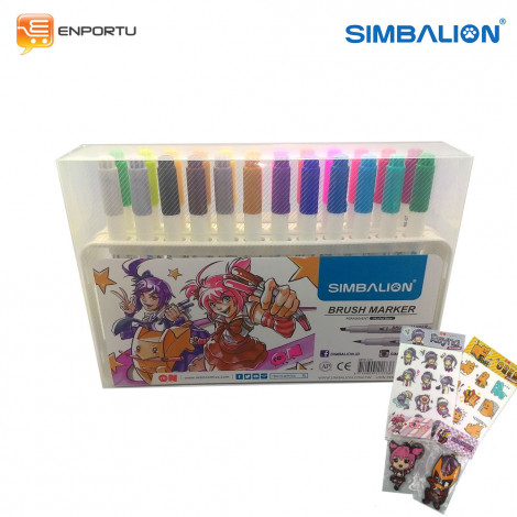 [4710609111736] Simbalion Brush Chisel Marker 24C Set (885B-S24)