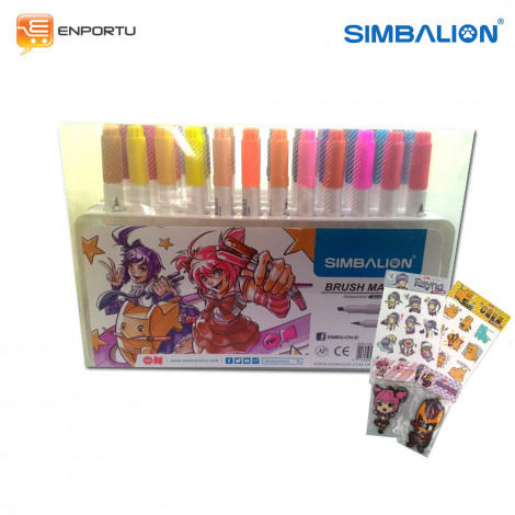 [4710609111743] Simbalion Brush Chisel Marker 36C Set (885B-S36)