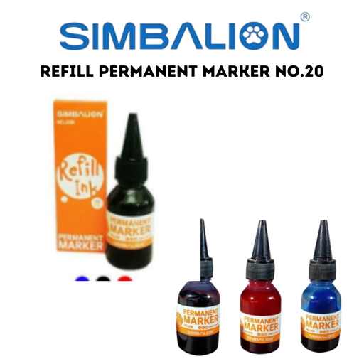 Simbalion Spidol Permanent No.20 Refill Ink 20ml