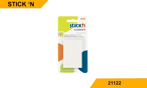 [4712759211229] Stick'N 21122 Clearnote - White 76x51mm
