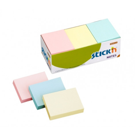 [4712759210048] Stick'N 21004 Pastel Yellow,Red,Blue 1,5X2 (X12pc)