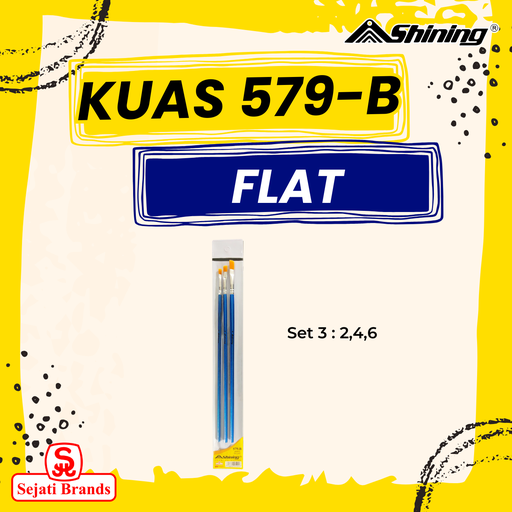[2208840052243] Shining Paint brush set 579-B (set 3) no. 2,4,6
