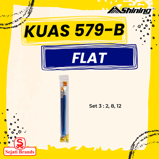 [2208840052250] Shining Paint brush set 579-B (set 3) no. 2,8,12