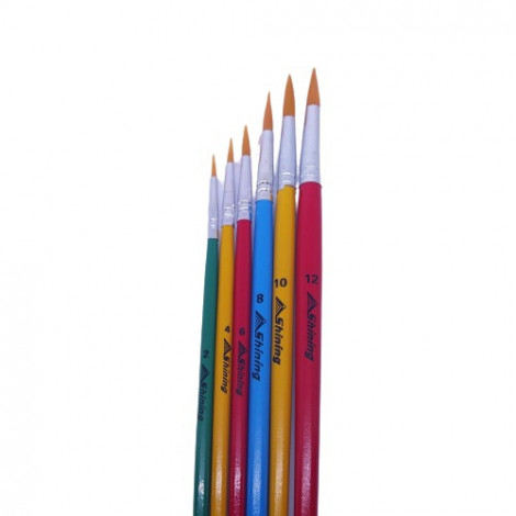 [2208840052373] Shining Paint brush set 251-B (set 6) no. 2,4,6,8,10,12