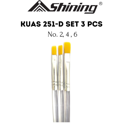 [2208840052465] Shining Paint brush set 251-D (set 3) no. 2,4,6
