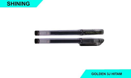 [1002113564016] Shining Gell Pen GOLDEN 3J Hitam (X1pc)