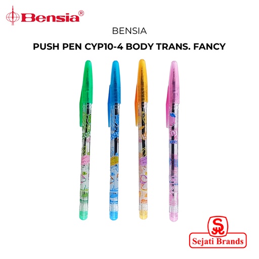 [8855305002189] Bensia Push Pen CYP10-4 Body Transp. Fancy (X1pc)